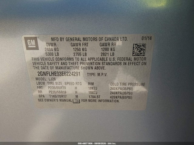 Chevrolet Equinox Ltz 2014 2GNFLHE33E6224291 Image 9