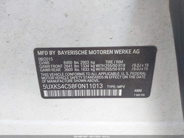 Продажа на аукционе авто 2015 Bmw X5 Xdrive35d, vin: 5UXKS4C58F0N11013, номер лота: 46071907