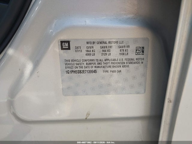 Chevrolet Cruze Eco Auto 2014 1G1PH5SB2E7139945 Image 9