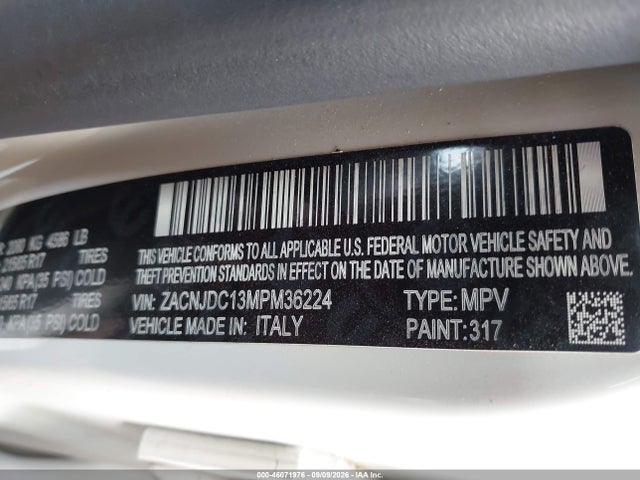 46071976 :رقم المزاد ، ZACNJDC13MPM36224 vin ، 2021 Jeep Renegade Trailhawk 4x4 مزاد بيع