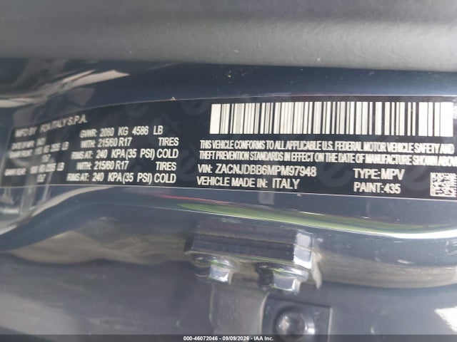 Продаж на аукціоні авто 2021 Jeep Renegade Latitude 4x4, vin: ZACNJDBB6MPM97948, номер лоту: 46072046