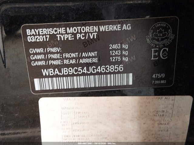 WBAJB9C54JG463856 BMW M550i Xdrive