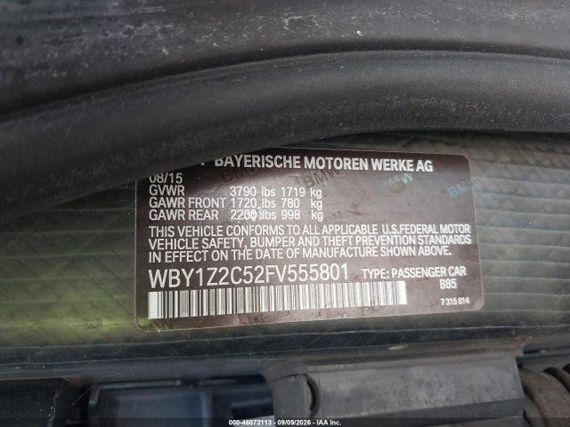 WBY1Z2C52FV555801 BMW I3