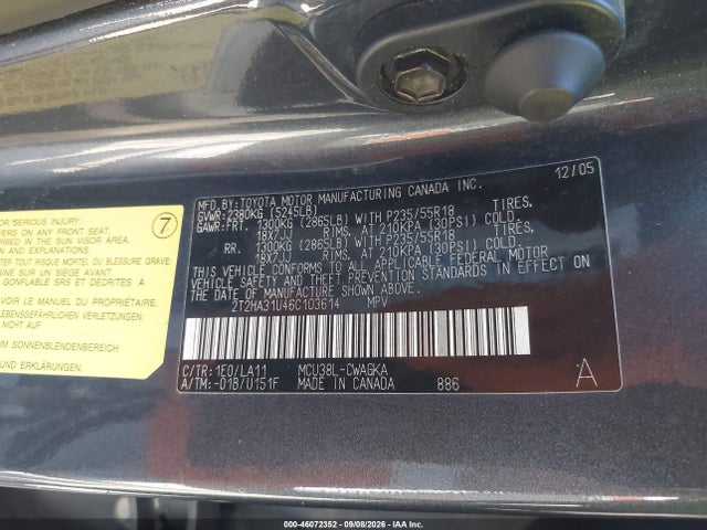 Продаж на аукціоні авто 2006 Lexus Rx 330, vin: 2T2HA31U46C103614, номер лоту: 46072352