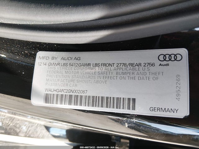 Продаж на аукціоні авто 2016 Audi A6 3.0t Premium Plus, vin: WAUHGAFC2GN002087, номер лоту: 46072432