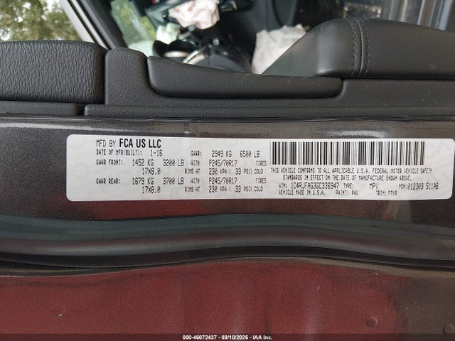 Продаж на аукціоні авто 2016 Jeep Grand Cherokee Laredo, vin: 1C4RJFAG3GC336947, номер лоту: 46072437