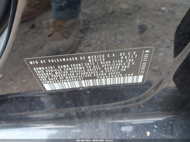 46072538 :رقم المزاد ، 3VWB67AJ0HM398257 vin ، 2017 Volkswagen Jetta 1.4t Se مزاد بيع