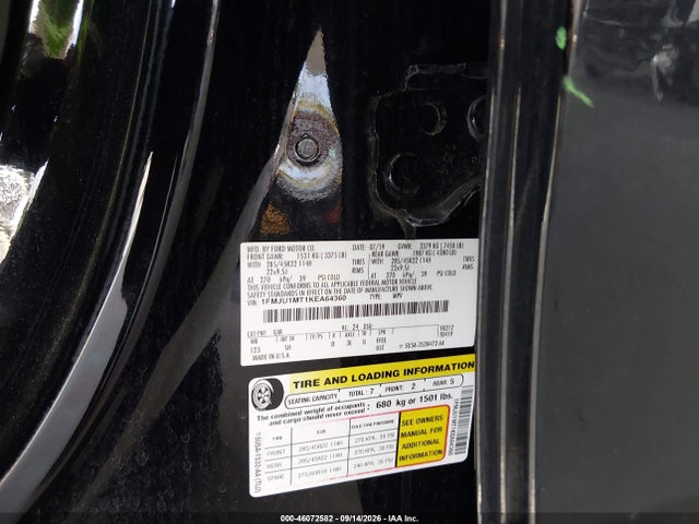 2019 Ford Expedition Platinum მანქანა იყიდება აუქციონზე, vin: 1FMJU1MT1KEA64360, აუქციონის ნომერი: 46072582