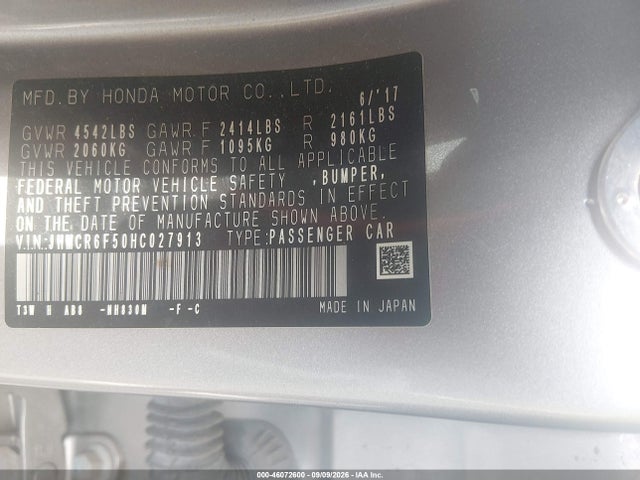 Продаж на аукціоні авто 2017 Honda Accord Hybrid Ex-l, vin: JHMCR6F50HC027913, номер лоту: 46072600