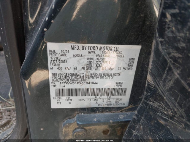 Продажа на аукционе авто 2006 Ford F-350 Lariat/xl/xlt, vin: 1FTWW31PX6EB41644, номер лота: 46072650