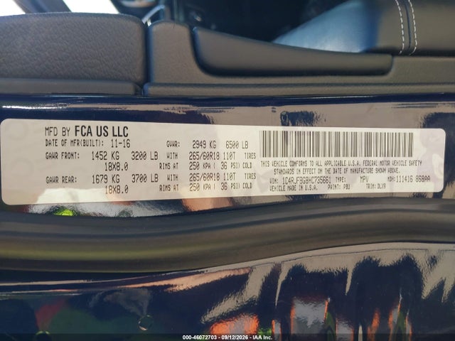 Продажа на аукционе авто 2017 Jeep Grand Cherokee Limited 4x4, vin: 1C4RJFBG8HC735661, номер лота: 46072703