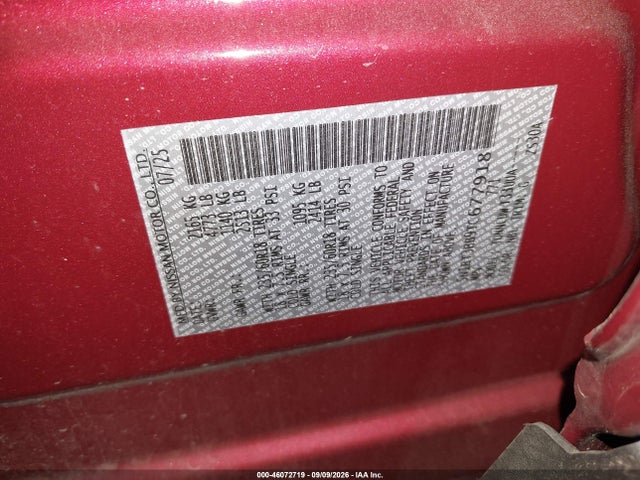 46072719 :رقم المزاد ، 5N1BT3BB9TC677918 vin ، 2026 Nissan Rogue Sv مزاد بيع