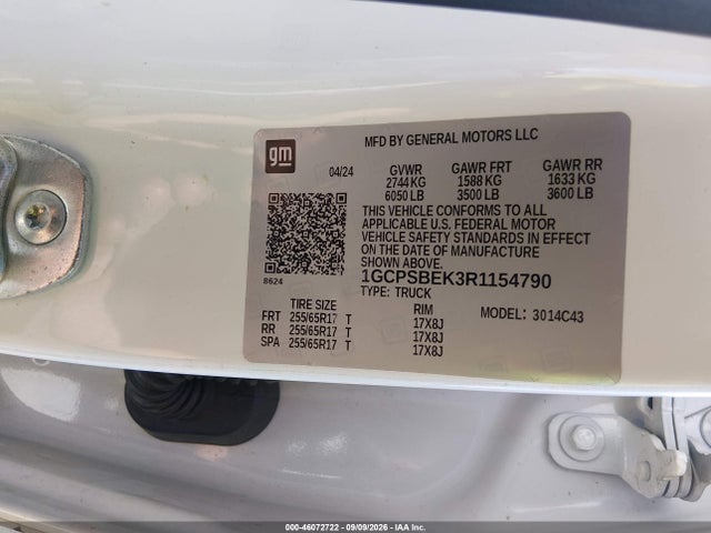 Продажа на аукционе авто 2024 Chevrolet Colorado 2wd Wt, vin: 1GCPSBEK3R1154790, номер лота: 46072722
