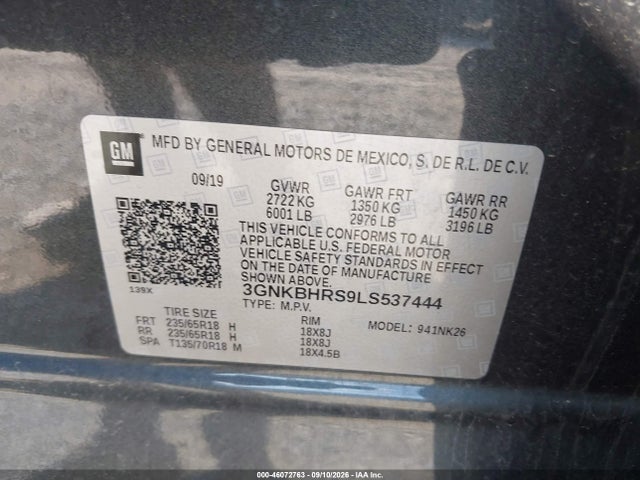 Продаж на аукціоні авто 2020 Chevrolet Blazer Awd 2lt, vin: 3GNKBHRS9LS537444, номер лоту: 46072763