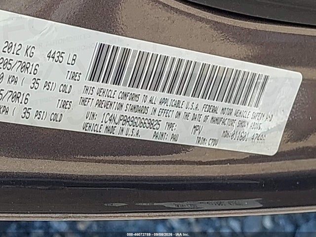 46072789 :رقم المزاد ، 1C4NJPBA9GD669825 vin ، 2016 Jeep Patriot Sport مزاد بيع