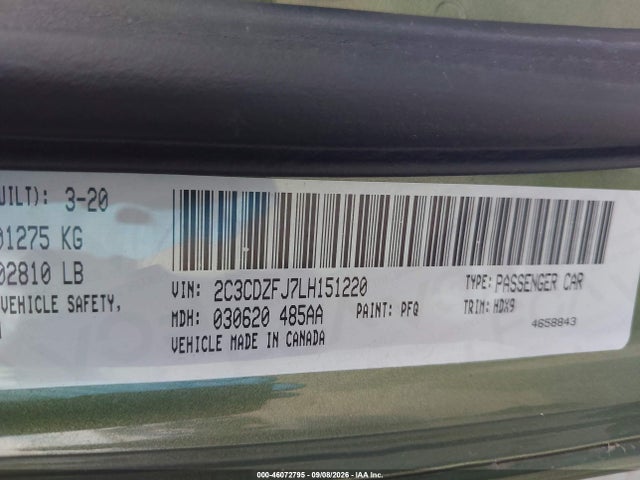 Aukcja sprzedaży 2020 Dodge Challenger R/t Scat Pack, vin: 2C3CDZFJ7LH151220, numer aukcji: 46072795