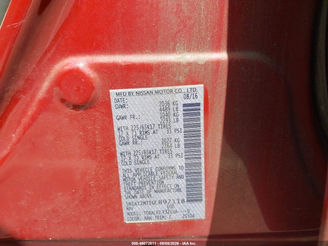 Продажа на аукционе авто 2016 Nissan Rogue S, vin: 5N1AT2MT1GC897118, номер лота: 46072811