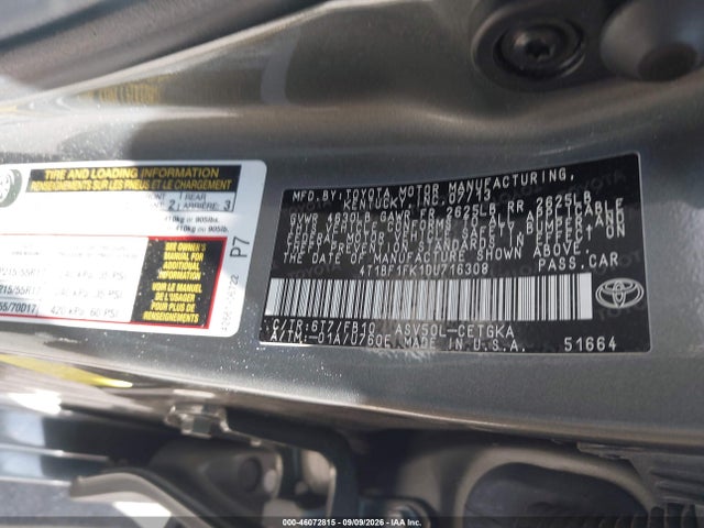 Продажа на аукционе авто 2013 Toyota Camry Xle, vin: 4T1BF1FK1DU716308, номер лота: 46072815
