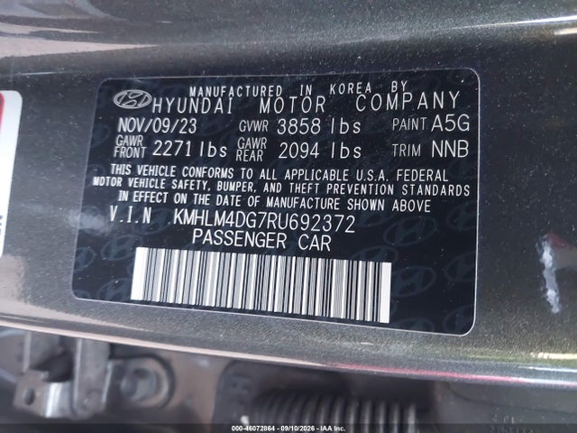 2024 Hyundai Elantra Sel მანქანა იყიდება აუქციონზე, vin: KMHLM4DG7RU692372, აუქციონის ნომერი: 46072864