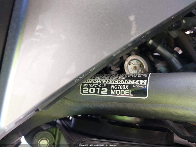 Aukcja sprzedaży 2012 Honda Nc700x, vin: JH2RC635XCK002542, numer aukcji: 46072889