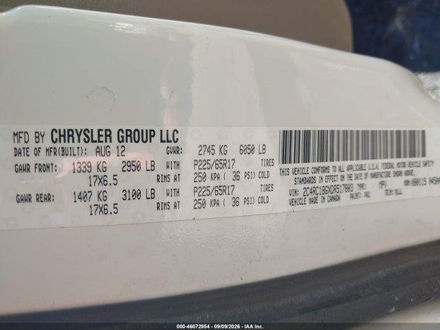 Продаж на аукціоні авто 2013 Chrysler Town & Country Touring, vin: 2C4RC1BGXDR517803, номер лоту: 46072954