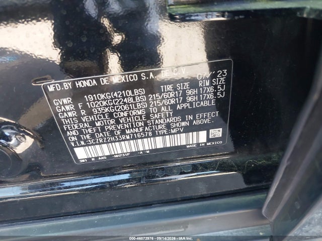 Продаж на аукціоні авто 2024 Honda Hr-v Awd Lx, vin: 3CZRZ2H33RM716578, номер лоту: 46072976