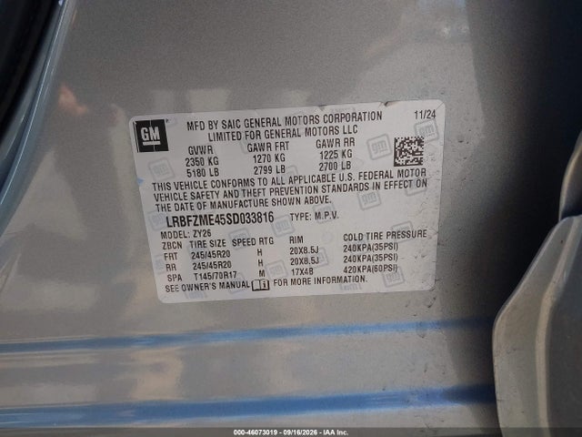 Продажа на аукционе авто 2025 Buick Envision Avenir Awd, vin: LRBFZME45SD033816, номер лота: 46073019