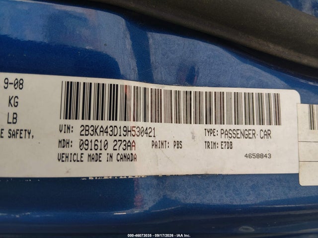 Продажа на аукционе авто 2009 Dodge Charger Se, vin: 2B3KA43D19H530421, номер лота: 46073035
