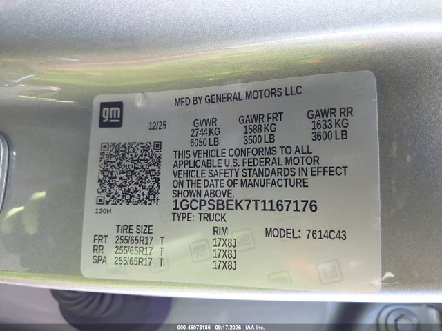 Chevrolet Colorado Wt 2026 1GCPSBEK7T1167176 Image 9