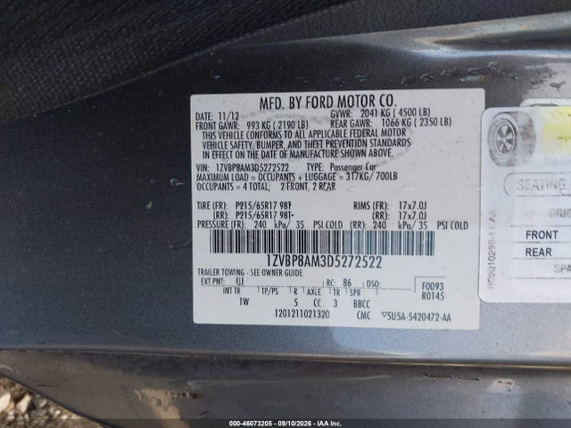 Продажа на аукционе авто 2013 Ford Mustang V6, vin: 1ZVBP8AM3D5272522, номер лота: 46073205