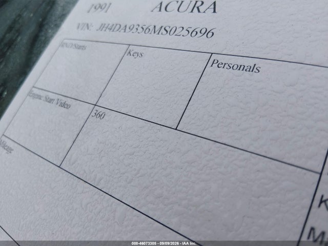 Aukcja sprzedaży 1991 Acura Integra Ls, vin: JH4DA9356MS025696, numer aukcji: 46073305