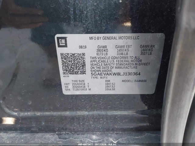 2020 Buick Enclave Awd Essence მანქანა იყიდება აუქციონზე, vin: 5GAEVAKW8LJ130364, აუქციონის ნომერი: 46073477