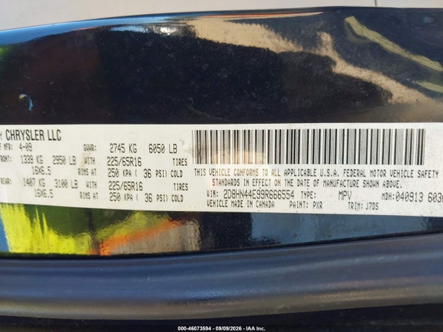 Продаж на аукціоні авто 2009 Dodge Grand Caravan Se, vin: 2D8HN44E99R666554, номер лоту: 46073594