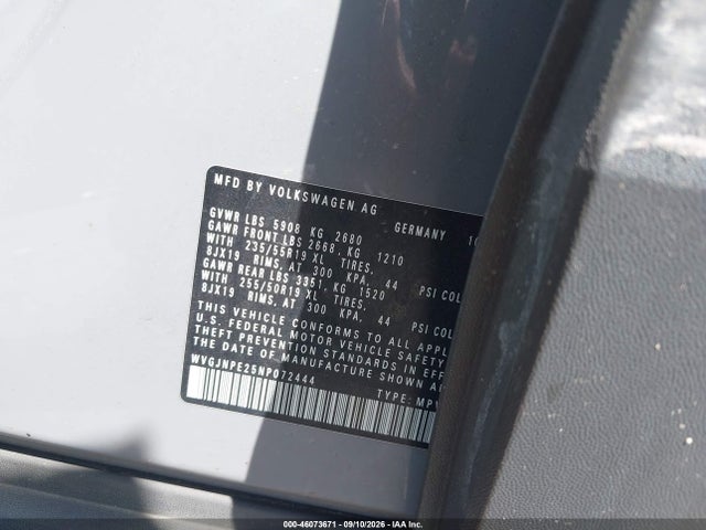 Aukcja sprzedaży 2022 Volkswagen Id.4 Awd Pro, vin: WVGJNPE25NP072444, numer aukcji: 46073671