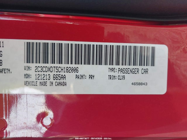 Продаж на аукціоні авто 2012 Dodge Charger R/t, vin: 2C3CDXDT5CH182006, номер лоту: 46073677