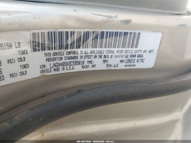 Aukcja sprzedaży 2003 Jeep Grand Cherokee Laredo, vin: 1J4GX48SX3C595010, numer aukcji: 46073684