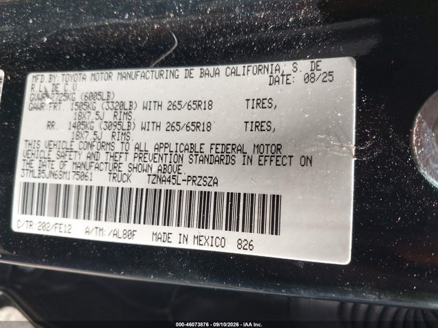 Aukcja sprzedaży 2025 Toyota Tacoma Trd Sport, vin: 3TMLB5JN6SM175061, numer aukcji: 46073876
