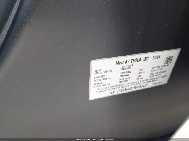 2024 Tesla Cybertruck All-wheel Drive მანქანა იყიდება აუქციონზე, vin: 7G2CEHED1RA051427, აუქციონის ნომერი: 46073942