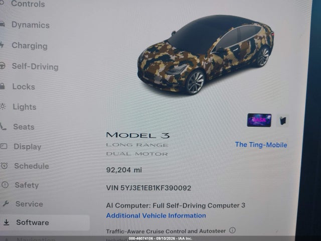 Tesla Model 3 Long Range/performance 2019 5YJ3E1EB1KF390092 Image 7