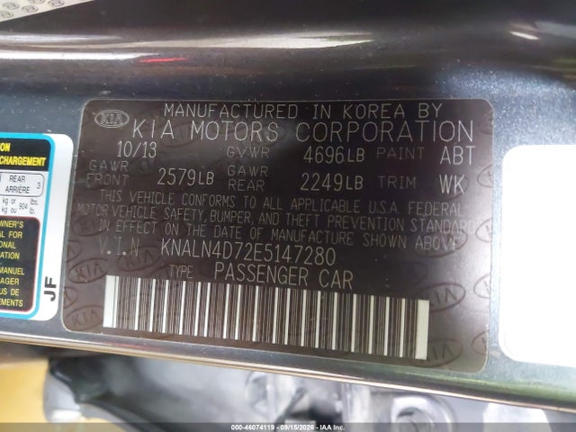 Aukcja sprzedaży 2014 Kia Cadenza Limited, vin: KNALN4D72E5147280, numer aukcji: 46074119