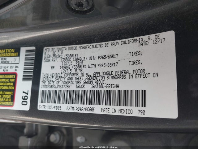 3TMDZ5BNXJM037780 Toyota Tacoma Trd Sport
