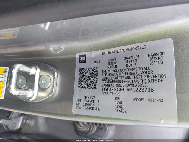 2023 Chevrolet Colorado 2wd  Short Box Lt მანქანა იყიდება აუქციონზე, vin: 1GCGSCEC6P1229736, აუქციონის ნომერი: 46074225