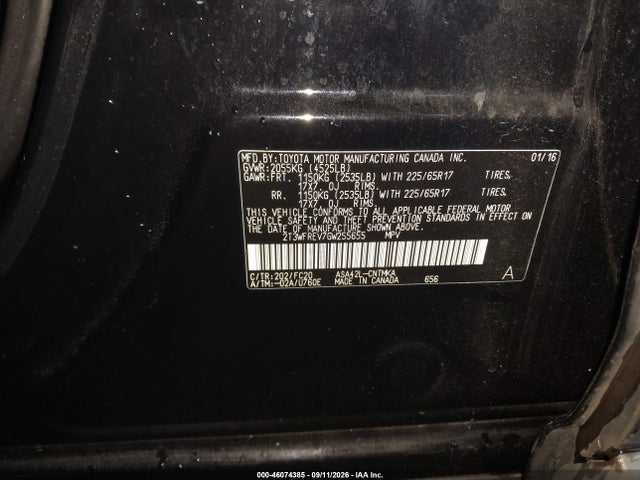 Aukcja sprzedaży 2016 Toyota Rav4 Xle, vin: 2T3WFREV7GW255655, numer aukcji: 46074385