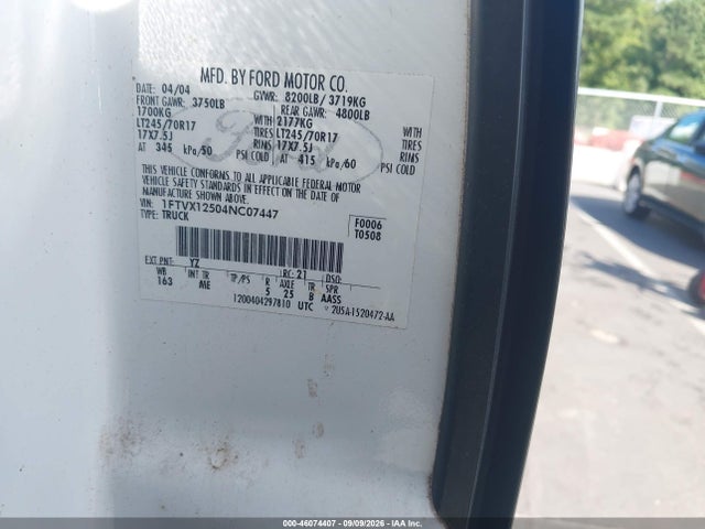 Продажа на аукционе авто 2004 Ford F-150 Xl/xlt, vin: 1FTVX12504NC07447, номер лота: 46074407
