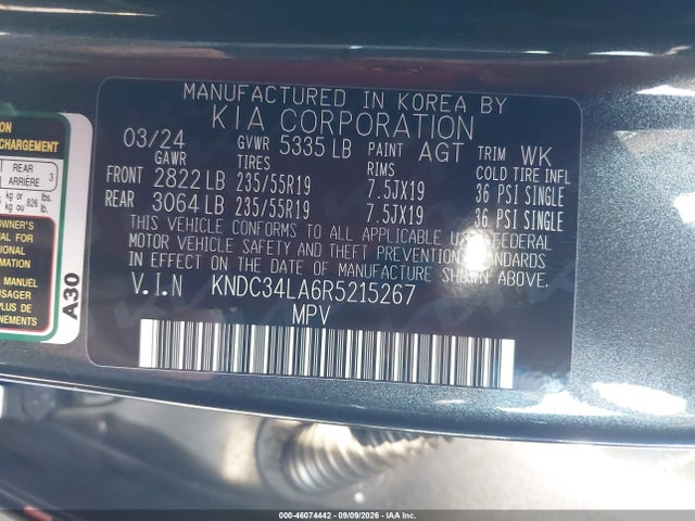 Продаж на аукціоні авто 2024 Kia Ev6 Light Long Range, vin: KNDC34LA6R5215267, номер лоту: 46074442