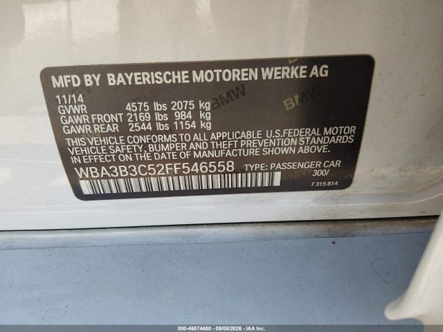 BMW 328i Xdrive 2015 WBA3B3C52FF546558 Image 9