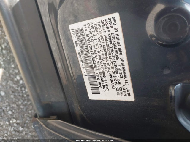 Продажа на аукционе авто 2006 Honda Pilot Ex, vin: 5FNYF28476B038579, номер лота: 46074538