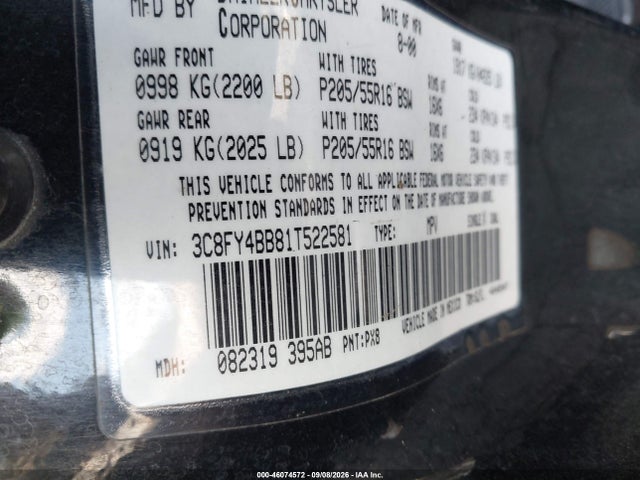 46074572 :رقم المزاد ، 3C8FY4BB81T522581 vin ، 2001 Chrysler Pt Cruiser مزاد بيع