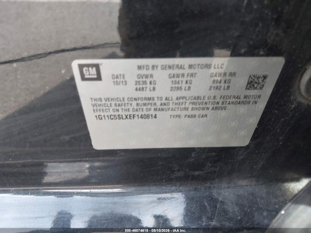 Продажа на аукционе авто 2014 Chevrolet Malibu 1lt, vin: 1G11C5SLXEF140814, номер лота: 46074618
