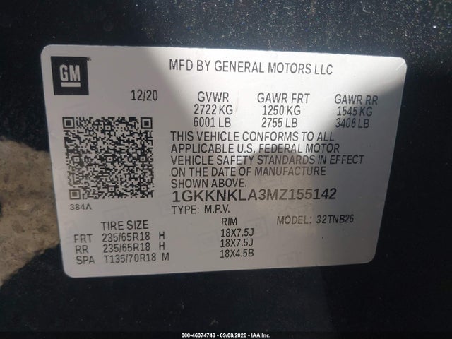 Продажа на аукционе авто 2021 Gmc Acadia Fwd Sle, vin: 1GKKNKLA3MZ155142, номер лота: 46074749